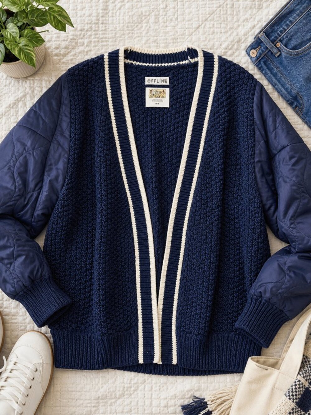 Offline‎ by Aerie Women’s Coffee Run Navy Bomber Jacket Size Medium